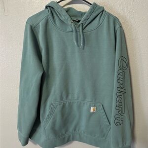 Carhartt Green Pullover Hoodie with Kangaroo Pocket